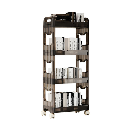 SOGA 38x24cm Black 3 Tier Bookshelf & Cosmetic Storage Organizer Trolley Rack • LUZ-BookSheDark8