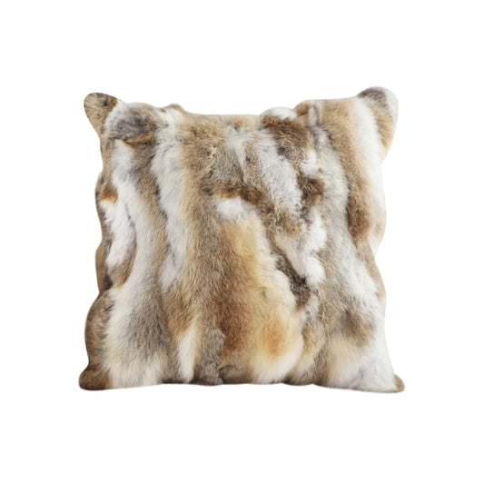 SOGA 45cm Throw Pillow Coffee Rabbit Fur Square Warm Cozy Decorative Cushion Home Decor • LUZ-FrenchCushion310