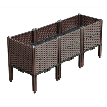 SOGA 120cm Raised Planter Box Vegetable Herb Flower Outdoor Plastic Plants Garden Bed with Legs Deepen • LUZ-PlantBox3F