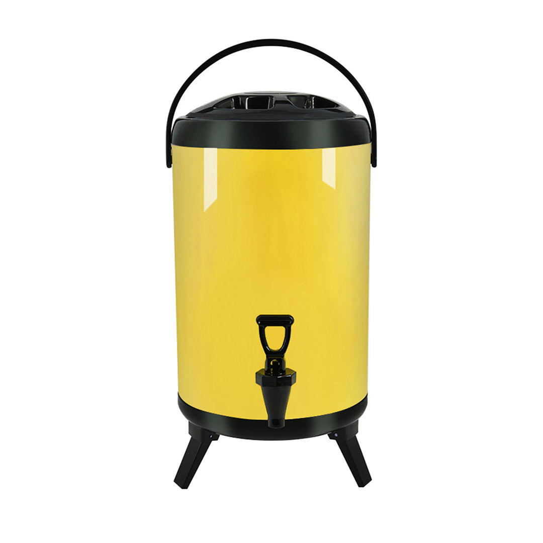 SOGA 8L Stainless Steel Insulated Milk Tea Barrel Hot and Cold Beverage Dispenser Container with Faucet Yellow • LUZ-VICDispenser8LYEL