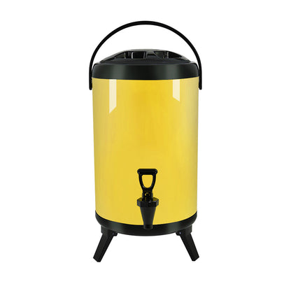 SOGA 8L Stainless Steel Insulated Milk Tea Barrel Hot and Cold Beverage Dispenser Container with Faucet Yellow • LUZ-VICDispenser8LYEL