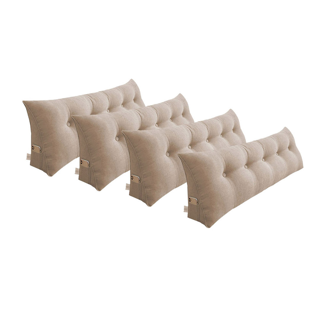 SOGA 4X 180cm Beige Triangular Wedge Bed Pillow Headboard Backrest Bedside Tatami Cushion Home Decor • LUZ-PillowFab180BeigeX4