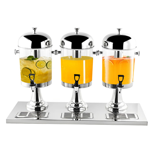 SOGA Triple Head 24L Stainless Steel Dispenser Beverage Juicer Transparent Commercial Drink Container Jug • LUZ-VICDispenser5706
