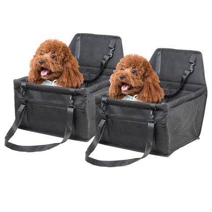 SOGA 2X Waterproof Pet Booster Car Seat Breathable Mesh Safety Travel Portable Dog Carrier Bag • LUZ-CarPetBagBLKX2