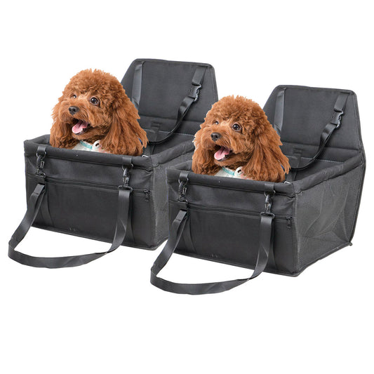 SOGA 2X Waterproof Pet Booster Car Seat Breathable Mesh Safety Travel Portable Dog Carrier Bag • LUZ-CarPetBagBLKX2