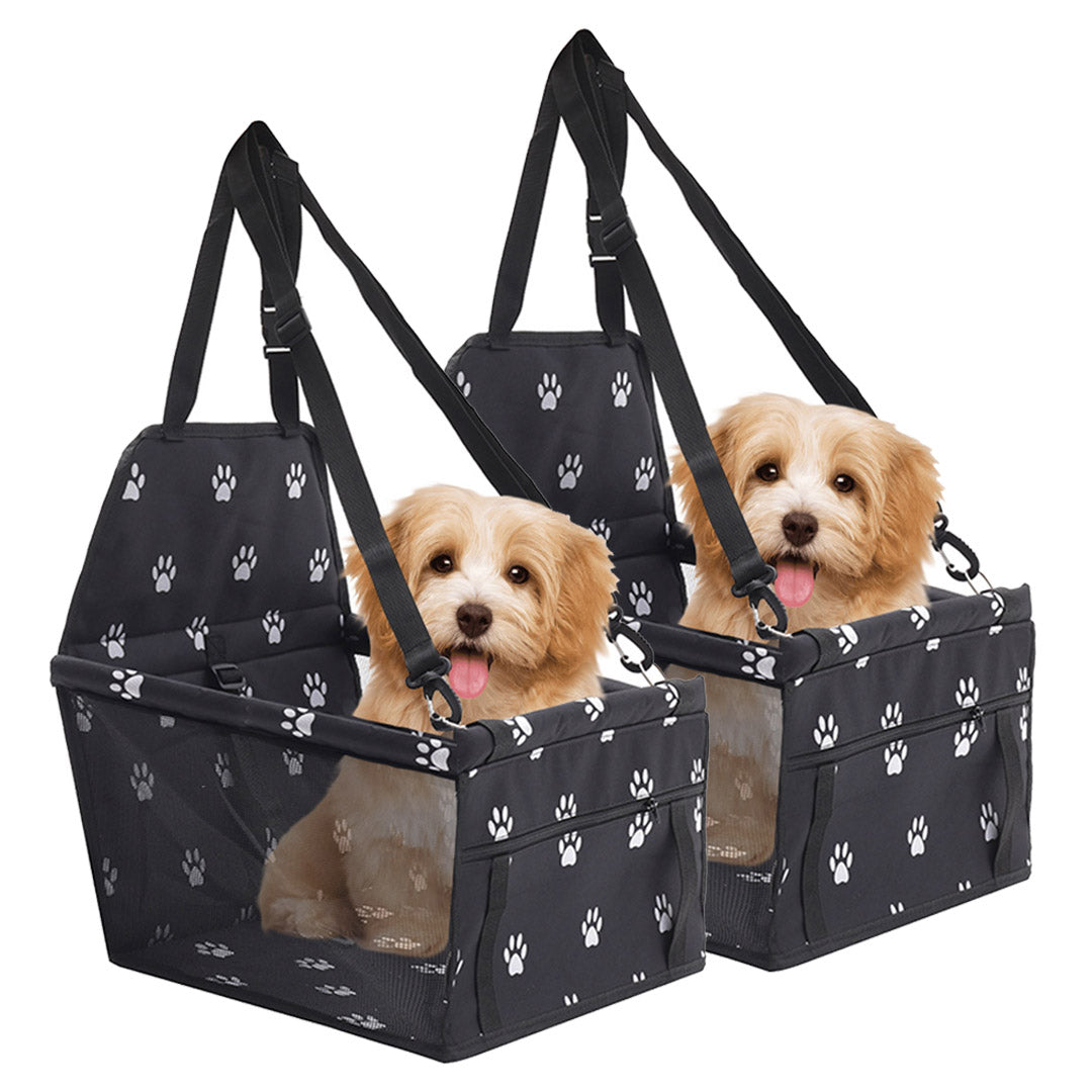 SOGA 2X Waterproof Pet Booster Car Seat Breathable Mesh Safety Travel Portable Dog Carrier Bag Black • LUZ-CarPetBag013BLKX2