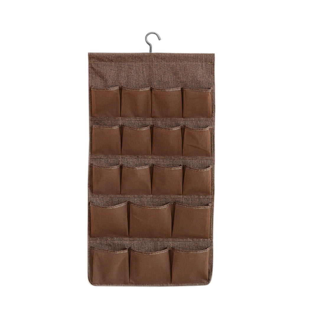 SOGA Coffee Double Sided Hanging Storage Bag Underwear Bra Socks Mesh Pocket Hanger Home Organiser • LUZ-SBox26COF