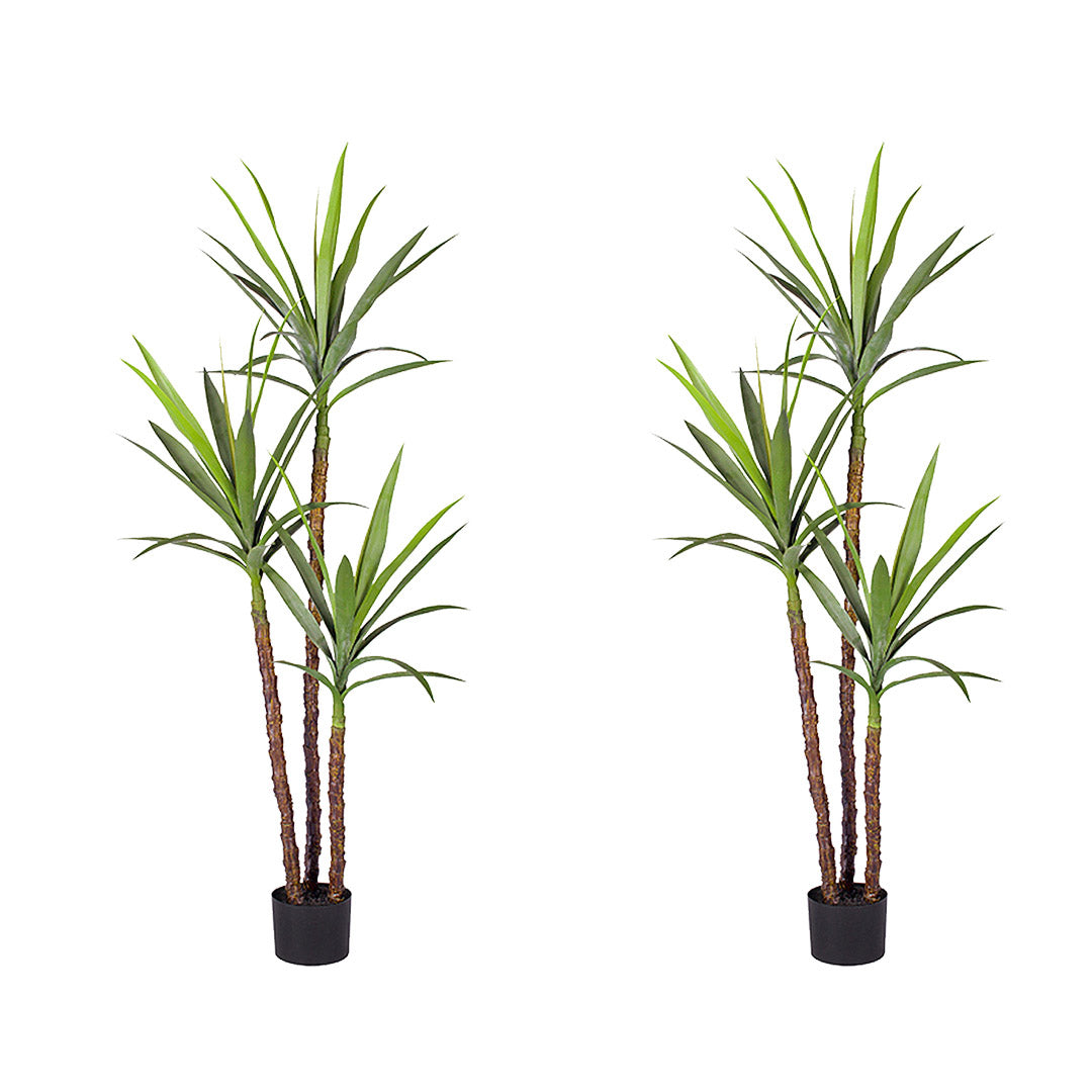 SOGA 2X 150cm Artificial Natural Green Dracaena Yucca Tree Fake Tropical Indoor Plant Home Office Decor • LUZ-APlantJL1503QX2