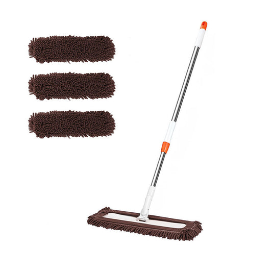 SOGA 60x12 Coffee Microfiber Flat Mop Floor Cleaning Pads Rotating Dust Remover • LUZ-MopCof60