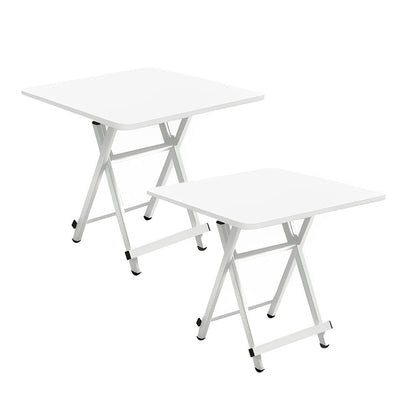 SOGA 2X White Dining Table Portable Square Surface Space Saving Folding Desk with Lacquered Legs  Home Decor • LUZ-TableSQ731X2