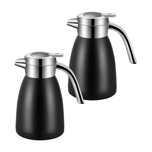 SOGA 2X 1.8L Stainless Steel Insulated Vacuum Flask WaterBottle Black • LUZ-WaterJug18BLKX2