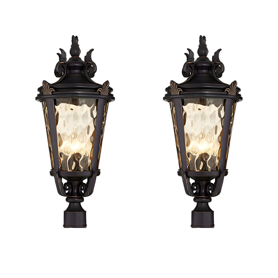 Vintage Lantern 2X 63.5cm Outdoor Post Lantern Light Classic Charm Elegant Patio Antique Inspired Outdoor Lighting • LUZ-Lamp584StandMedX2