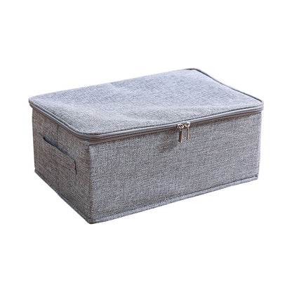 SOGA Grey Small Portable Double Zipper Storage Box Moisture Proof Clothes Basket Foldable Home Organiser • LUZ-SBox021