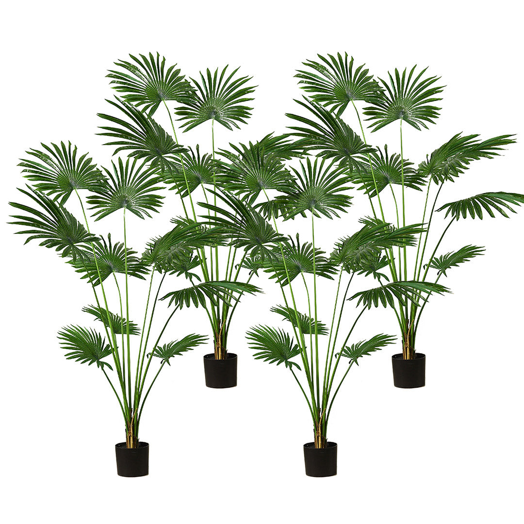 SOGA 4X 180cm Artificial Natural Green Fan Palm Tree Fake Tropical Indoor Plant Home Office Decor • LUZ-APlantSKS18010X4