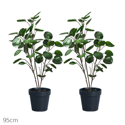 SOGA 2X 95cm Artificial Tree Indoor Nordic Style Artificial Tree Potted Simulation Tree, Home Decor • LUZ-APlantFHJQD11051X2