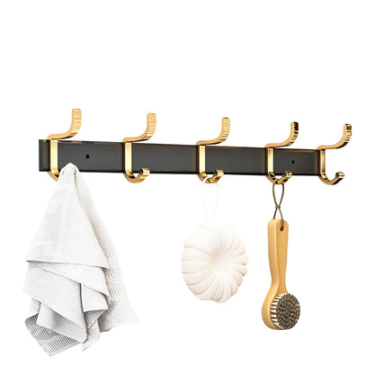 SOGA 41cm Wall Mounted Towel Rack Space-Saving Hanger Organiser with Durable Hooks LUZ-TAN1014