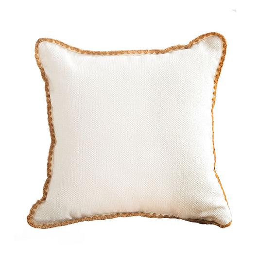 SOGA 45cm Warm Wood Tone & Apricot Shell Edged Square Throw Pillow • LUZ-FrenchCushion234