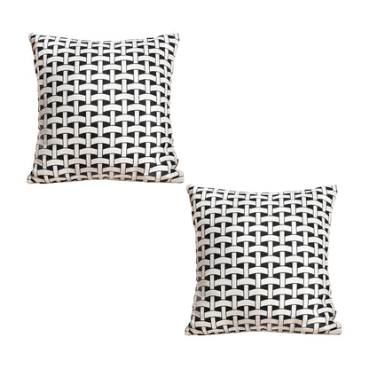 SOGA 2X 50cm Black & White Pattern Throw Pillow Thick Comfort Pro Polyester Fiber Cotton for Home Decor • LUZ-FrenchCushion340X2