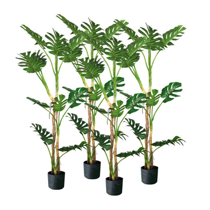SOGA 4X 175cm Tropical Monstera Palm Artificial Plant Tree, Real Touch Technology, with UV Protection • LUZ-APlantFHG17510X4