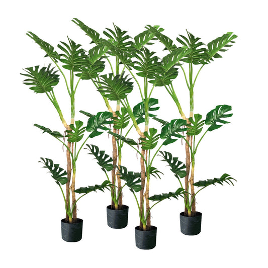 SOGA 4X 175cm Tropical Monstera Palm Artificial Plant Tree, Real Touch Technology, with UV Protection • LUZ-APlantFHG17510X4