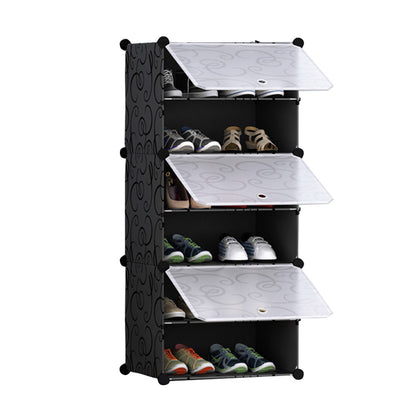 SOGA 6 Tier Shoe Rack Organizer Sneaker Footwear Storage Stackable Stand Cabinet Portable Wardrobe with Cover • LUZ-ShoeBox106