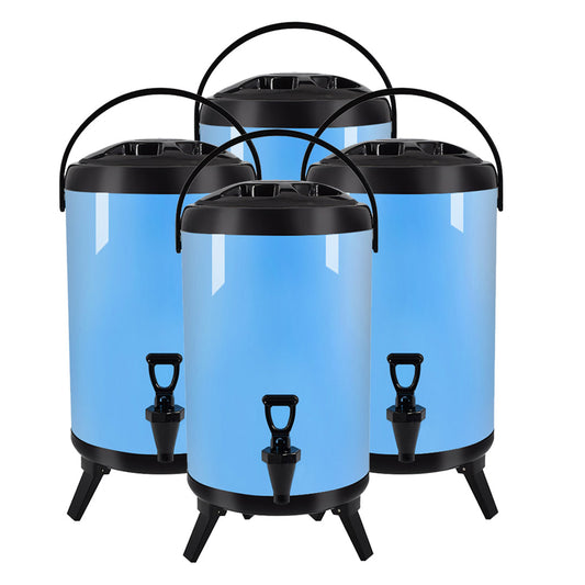 SOGA 4X 10L Stainless Steel Insulated Milk Tea Barrel Hot and Cold Beverage Dispenser Container with Faucet Blue • LUZ-VICDispenser10LBLUX4