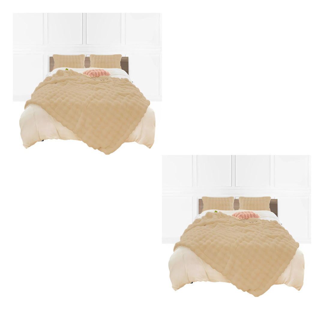 SOGA 2X 160X200cm Throw Blanket Coffee Double Layer Rabbit Fur Cozy Comfort with Stylish Decor • LUZ-BlanketFur345X2