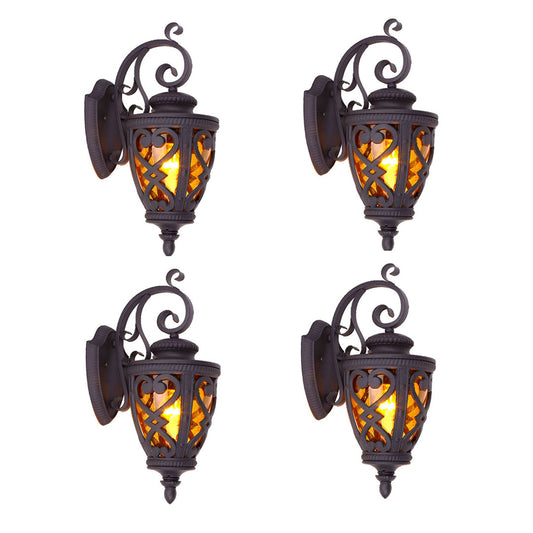 Vintage Lantern 4X 57cm Outdoor Antique Bronze Wall Sconce Classic Rustic Exterior Light Fixture • LUZ-Lamp301LgeX4