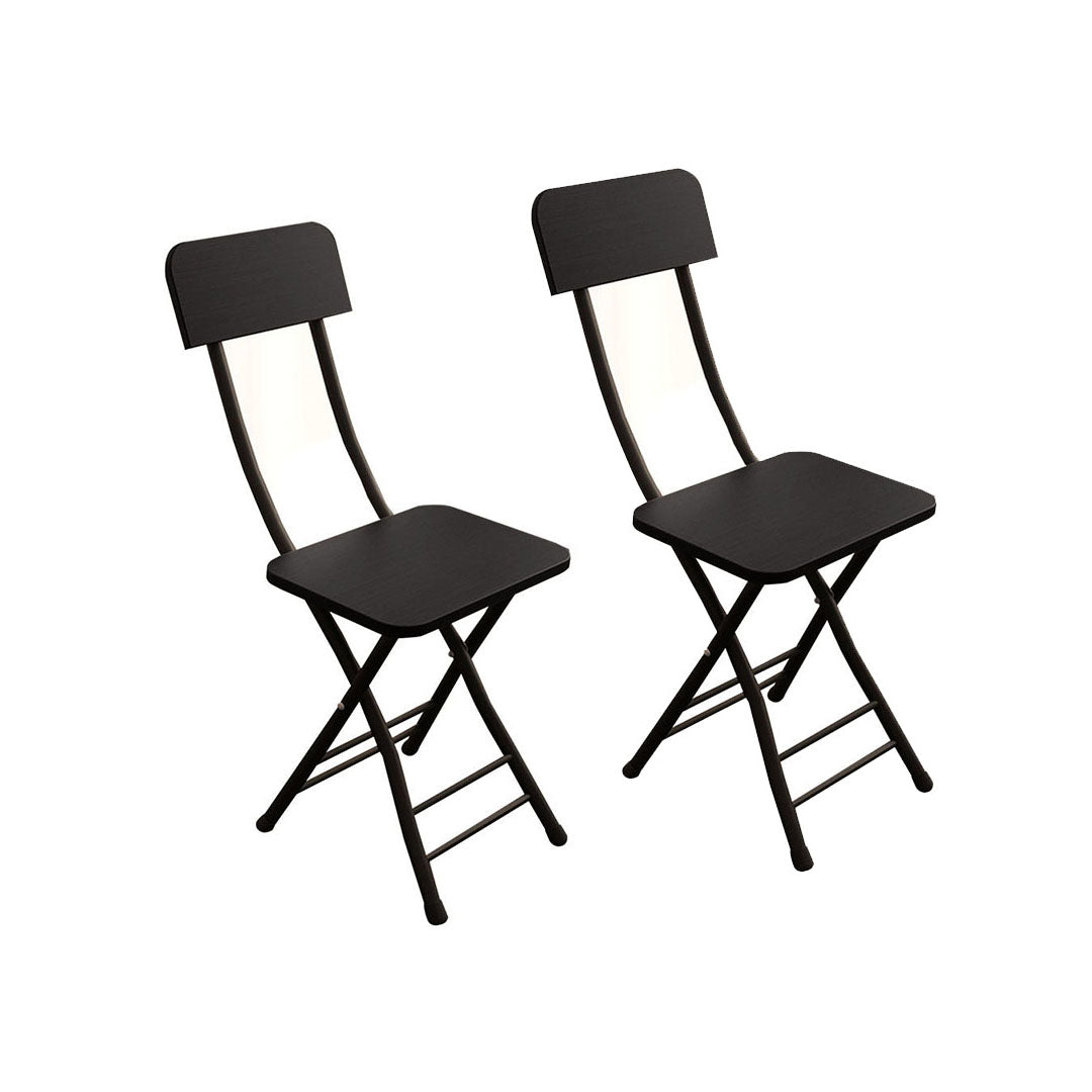 SOGA Black Foldable Chair Space Saving Lightweight Portable Stylish Seat Home Decor Set of 2 • LUZ-ChairAS711