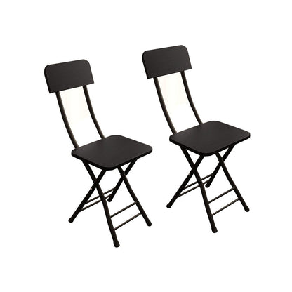 SOGA Black Foldable Chair Space Saving Lightweight Portable Stylish Seat Home Decor Set of 2 • LUZ-ChairAS711