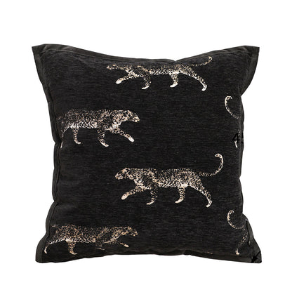 SOGA 45cm Light Luxury Vintage Leopard Print Square Black Throw Pillow • LUZ-FrenchCushion253