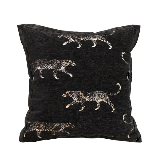 SOGA 45cm Light Luxury Vintage Leopard Print Square Black Throw Pillow • LUZ-FrenchCushion253