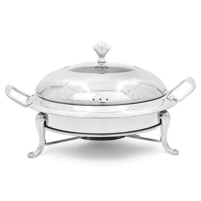 SOGA Stainless Steel Round Buffet Chafing Dish Cater Food Warmer Chafer with Glass Top Lid • LUZ-ChafingDishSoupSilver