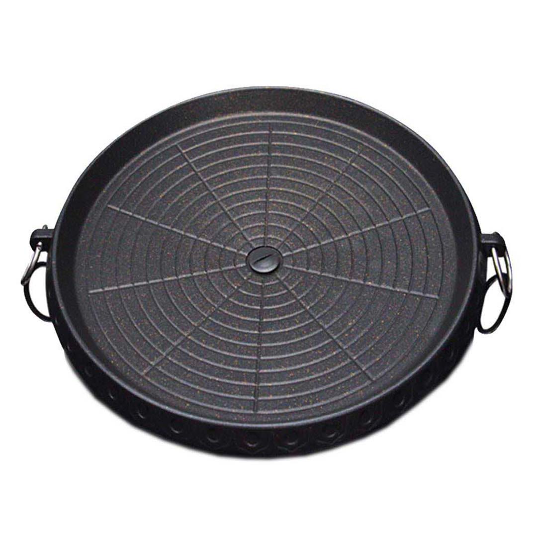 SOGA Portable Korean BBQ Butane Gas Stove Stone Grill Plate Non Stick Coated Round • LUZ-StoneBBQPlateRound