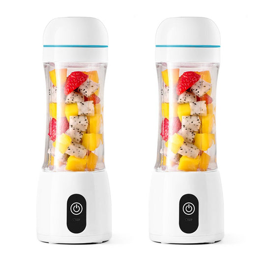 SOGA 2X 380ml Portable Mini USB Rechargeable Handheld Fruit Mixer Juicer White • LUZ-JuicerMiniWhiteX2