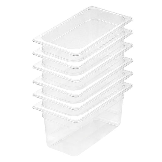 SOGA 150mm Clear Gastronorm GN Pan 1/3 Food Tray Storage Bundle of 6 • LUZ-VICPans1423X6