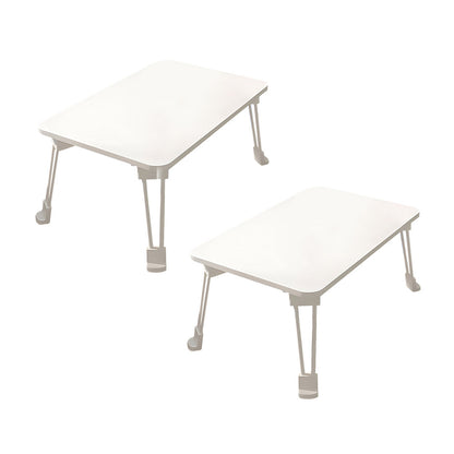 SOGA 2X White Portable Bed Table Adjustable Folding Mini Desk With Cup-Holder Home Decor • LUZ-BedTableM665X2