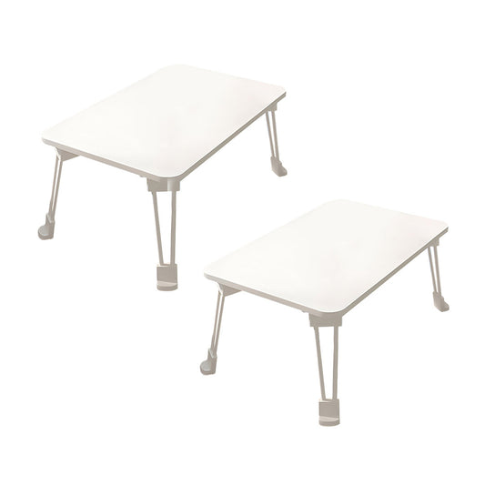 SOGA 2X White Portable Bed Table Adjustable Folding Mini Desk With Cup-Holder Home Decor • LUZ-BedTableM665X2