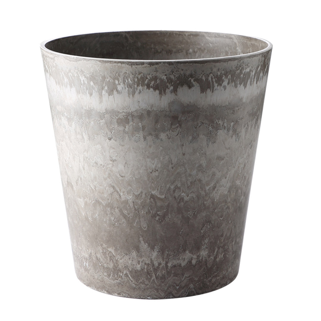 SOGA 27cm Rock Grey Round Resin Plant Flower Pot in Cement Pattern Planter Cachepot for Indoor Home Office • LUZ-FPotE2776