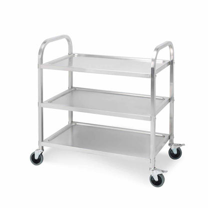 SOGA 3 Tier 95x50x95cm Stainless Steel Kitchen Dinning Food Cart Trolley Utility Size Large • LUZ-FoodCart1001