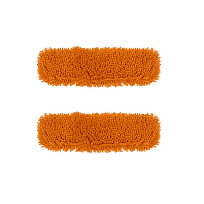 SOGA 2X 50x12 Orange Microfiber Flat Mop Floor Cleaning Pads Rotating Dust Remover • LUZ-MopHead50cmX2
