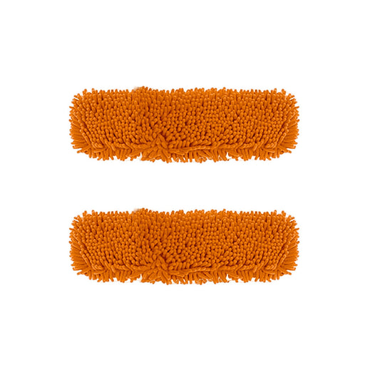 SOGA 2X 50x12 Orange Microfiber Flat Mop Floor Cleaning Pads Rotating Dust Remover • LUZ-MopHead50cmX2