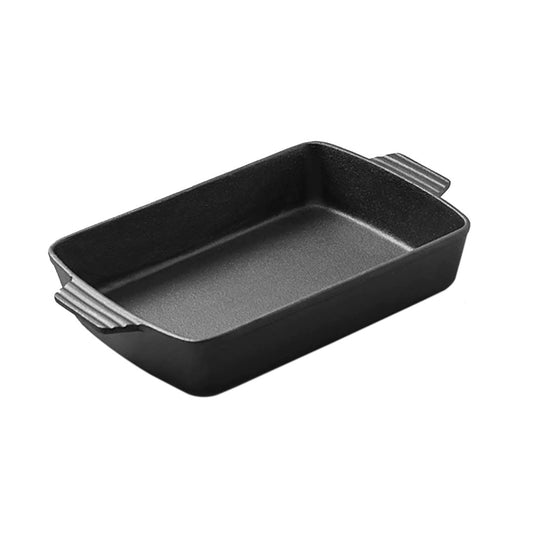 SOGA 33cm Cast Iron Rectangle Bread Cake Baking Dish Lasagna Roasting Pan • LUZ-ZPaiA10