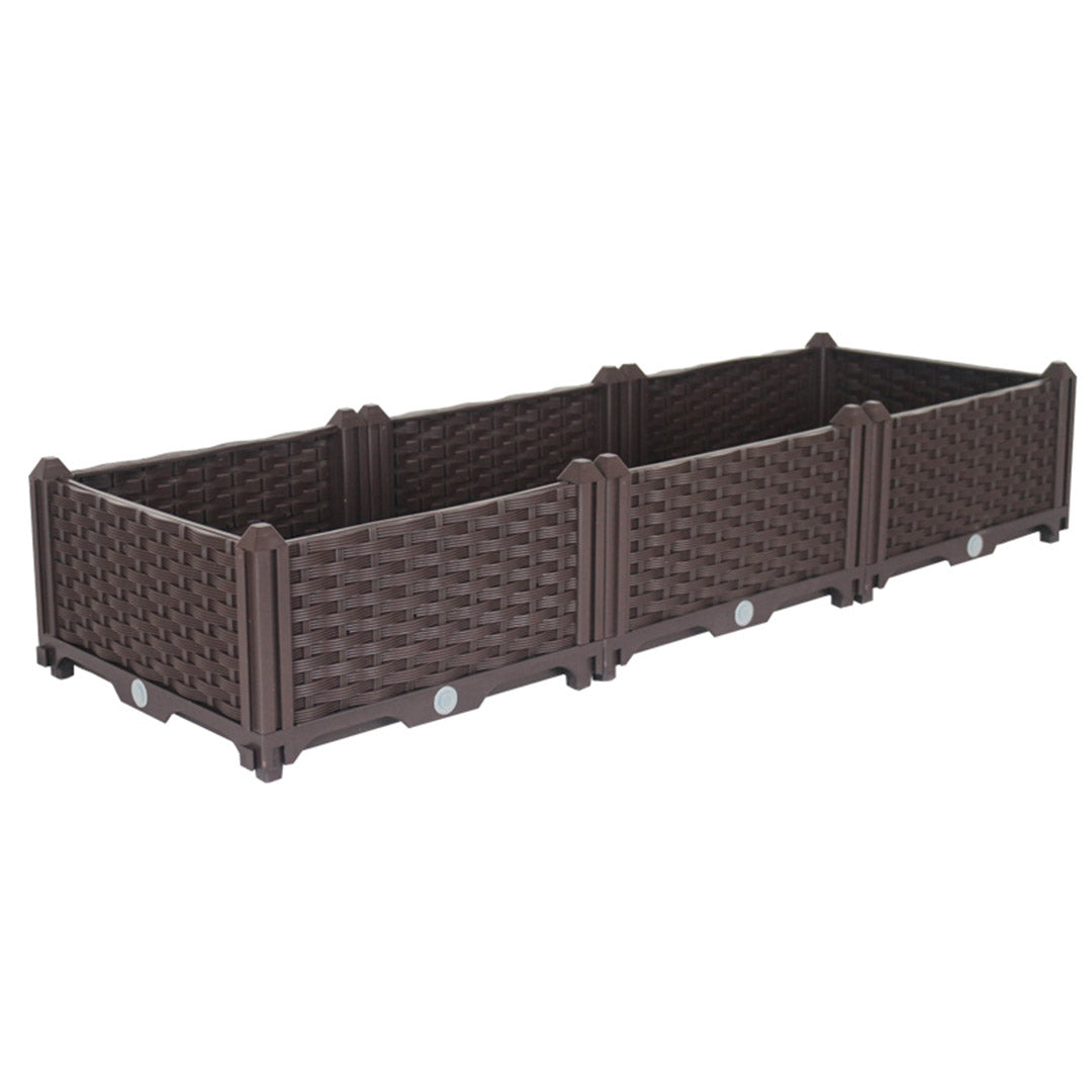 SOGA 120cm Raised Planter Box Vegetable Herb Flower Outdoor Plastic Plants Garden Bed • LUZ-PlantBox3A