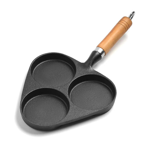 SOGA 3 Mold Cast Iron Breakfast Fried Egg Pancake Omelette Fry Pan • LUZ-ZPaiB4