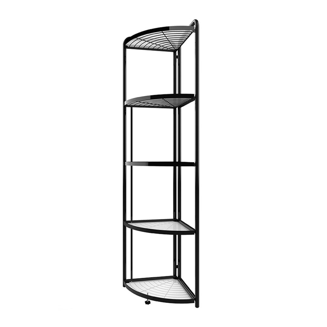 SOGA 5 Tier Steel Triangular  Corner Stand Multi-Functional Shelves Portable Storage Organizer • LUZ-KitchenXY026