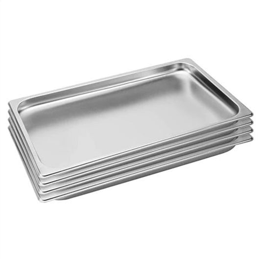 SOGA 4X Gastronorm GN Pan Full Size 1/1 GN Pan 2cm Deep Stainless Steel Tray • LUZ-GastronormPans5401X4