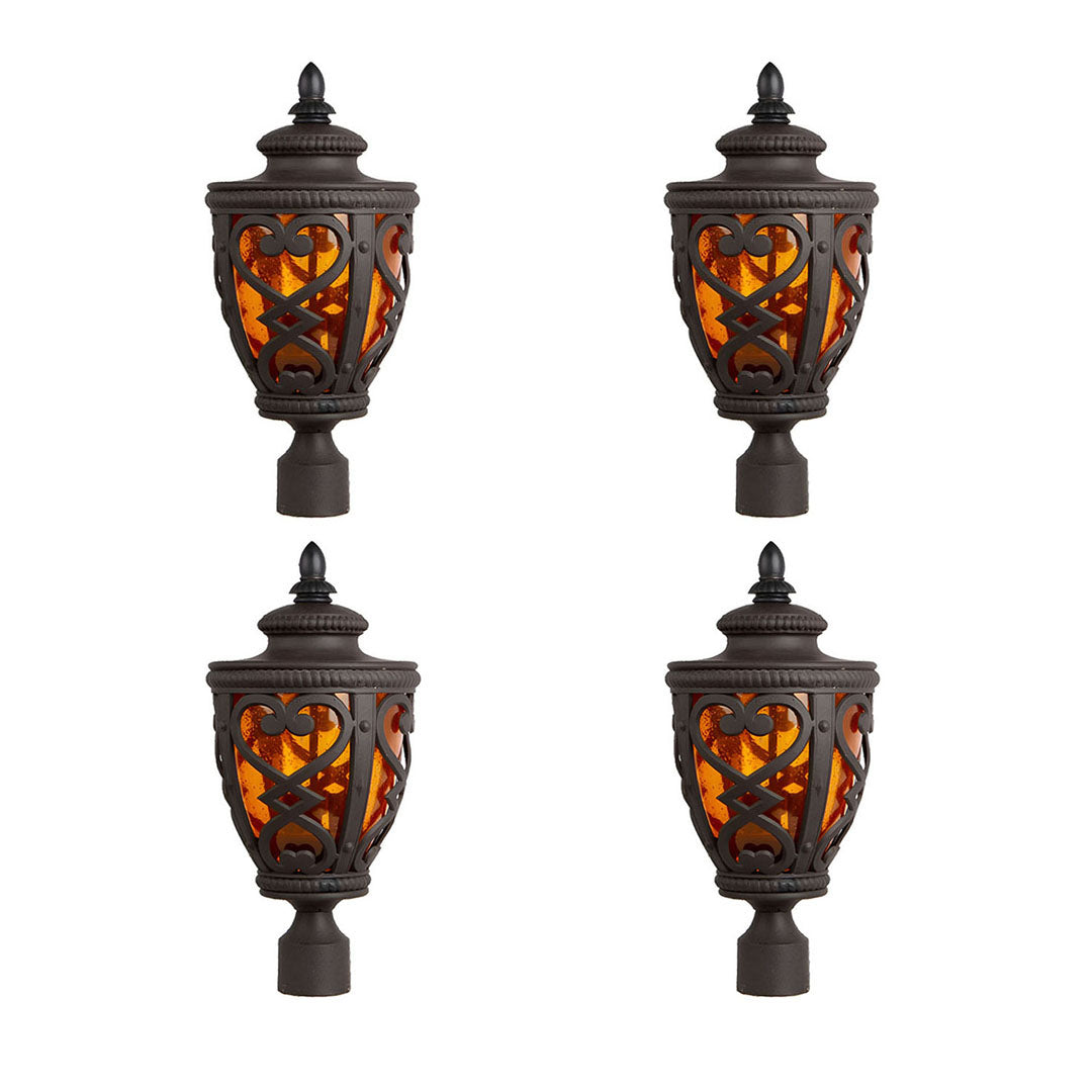 Vintage Lamp 4X 50.8cm Elegant Post Light with Aluminum and Glass Lantern Classic Outdoor Lighting • LUZ-Lamp301StandX4