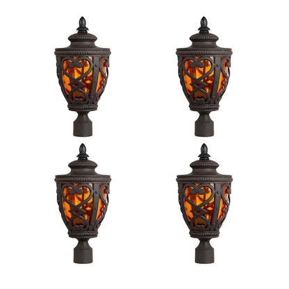 Vintage Lamp 4X 50.8cm Elegant Post Light with Aluminum and Glass Lantern Classic Outdoor Lighting • LUZ-Lamp301StandX4