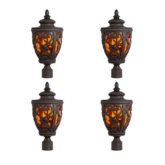 Vintage Lamp 4X 50.8cm Elegant Post Light with Aluminum and Glass Lantern Classic Outdoor Lighting • LUZ-Lamp301StandX4